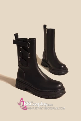 Giày Boot Da Đen Nữ Size 235 / 37