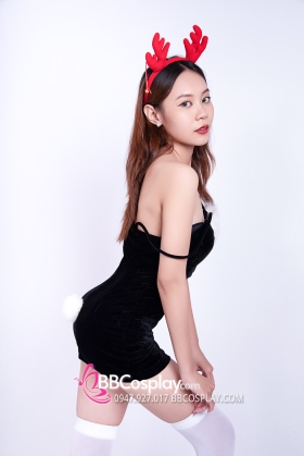 Đầm Noel Đen Kiểu Bunny Dễ Thương