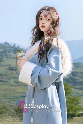 Trang Phục Mông Cổ Xanh Pastel