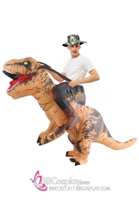 Mascot Người Cưỡi Khủng Long Bơm Hơi