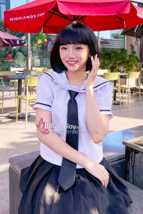 Tóc Giả Đen Ngắn Ngang Vai Mái Ngang Ảnh Thật