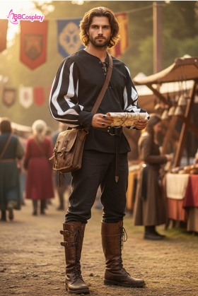 Áo Hiệp Sĩ Trung Cổ - Màu Trắng Đen