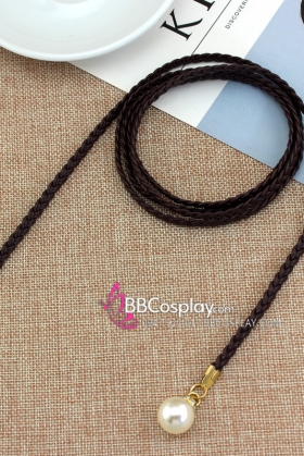 Dây Phụ Kim Tuyến Loại Ngọc Trai - Obijime -  Đen