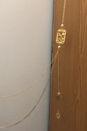 Phụ Kiện Việt Phục - Dây Chuyền Treo Áo Tà Xích - Trúc Vuông Vàng