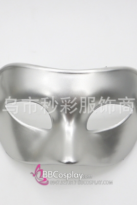 Mặt Nạ Lễ Hội Nửa Mặt Đơn Giản Không Cầu Kỳ - Màu Bạc