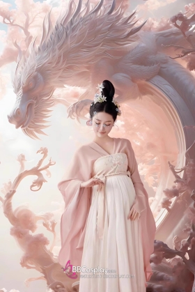 Trang Phục Cổ Trang Long Mẫu Cho Mẹ Bầu