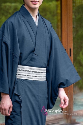 Trang Phục Nagagi Xám Xanh Kèm Haori Chuẩn Nhật