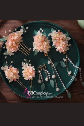 Bộ 7 Món Trâm Cài Cổ Trang - Hồng Anh Hoa Tử