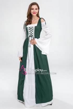 Đầm Phục Hưng Trung Cổ Phong Cách Viễn Tưởng - Màu Xanh Rêu
