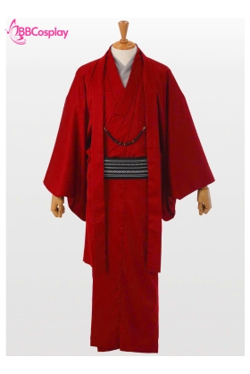 Trang Phục Nam Nhật Bản Yukata Đỏ Kèm Khoác Haori Thêu Gia Huy Hoa Mai - HÀNG SHOP MAY