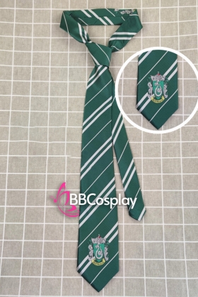 Cà Vạt Trường Phù Thuỷ Hogwarts -  Salazar Slytherin (Có Logo)