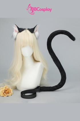 Bộ Phụ Kiện Hoá Trang Tai Và Đuôi Mèo - Màu Đen