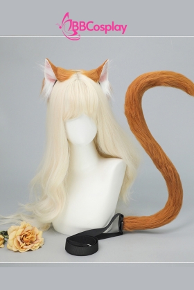 Bộ Phụ Kiện Hoá Trang Tai Và Đuôi Mèo - Màu Nâu