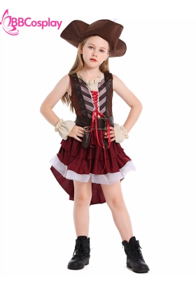 Đồ Nữ Cướp Biển Sọc Nâu Tone Nâu Cho Bé Gái