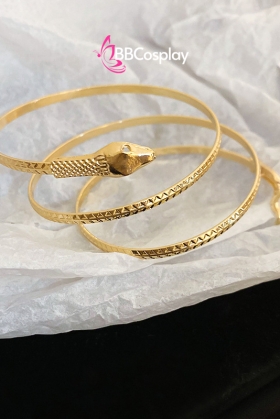 Phụ Kiện Hy Lạp - Ai Cập - Vòng Tay Rắn Ôm Sát Tay Loại Mảnh - Màu Vàng