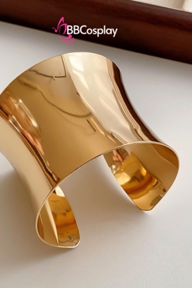 Phụ Kiện Hy Lạp - Ai Cập - Vòng Tay Bản Lớn Ống Đồng Bản 10Cm - Màu Vàng