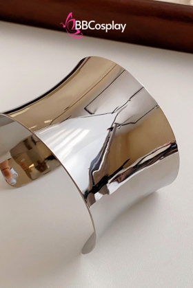 Phụ Kiện Hy Lạp - Ai Cập - Vòng Tay Bản Lớn Ống Đồng Bản 10Cm - Màu Bạc