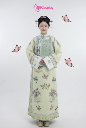 Trang Phục Mãn Thanh Tone Màu Pastel  - Áo Xanh Khoác Xanh Lá