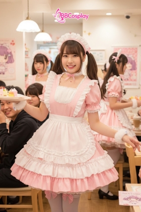 Đồ Nàng Hầu Maid Hồng Trắng