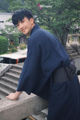 Nagagi Xanh Dương Đậm - Yukata Xanh Dương Đậm Trơn