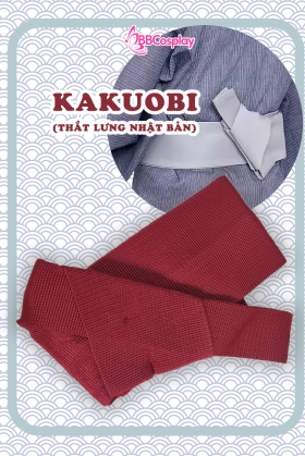 Đai Lưng Kimono Nam Đỏ Trơn - Kakuobi