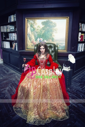 Trang Phục Nữ Hoàng Đỏ Voan Vàng