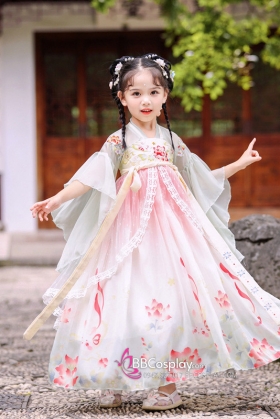 Trang Phục Hằng Nga Hồng Thanh Liên Cho Bé