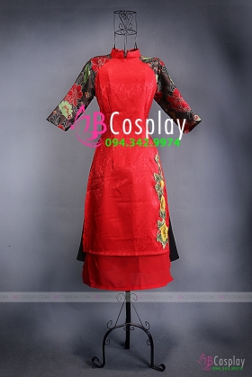 Áo Dài Cách Tân Đỏ - Áo Dài Cách Điệu Đỏ