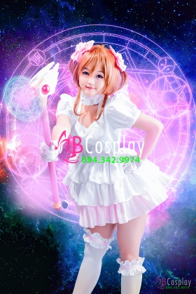 Trang Phục Sakura Đầm Trắng Hồng Lolita