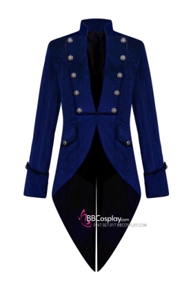 Vest Khiêu Vũ Đuôi Tôm Medieval Vintage Nhung Xanh