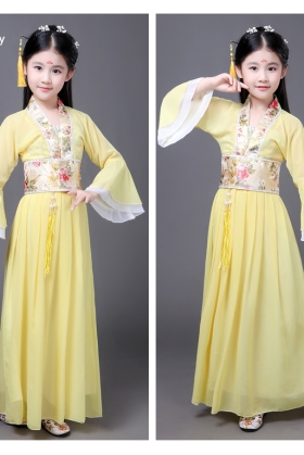 Trang Phục Cổ Trang Trẻ Em - Mẫu Vàng Viền Gấm