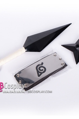 Bộ Phụ Kiện Ninja Naruto 3 Món - Kunai - Băng Trán - Shuriken