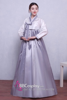 Áo Hanbok Hàn Quốc Giá Rẻ Áo Trắng Váy Xám