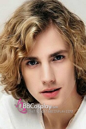 Tóc Giả Nam Xoăn Vàng