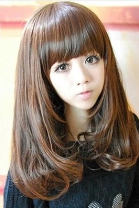 Tóc Giả Nâu Dài Xoăn 60Cm