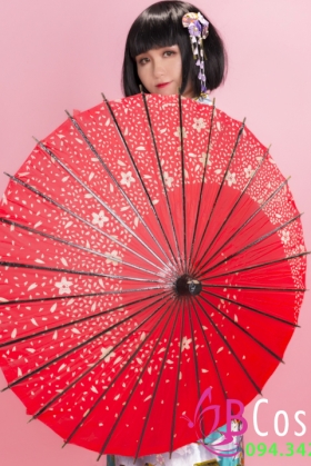 Dù Giấy Đỏ Hoa Đào -Dù Nhật Bản Wagasa