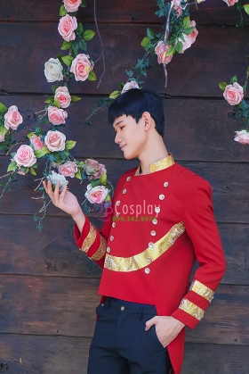 Vest Hoàng Tử Đỏ Viền Vàng Gấm