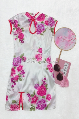 Sườn Xám Trắng Hoa Hồng Phi Size S