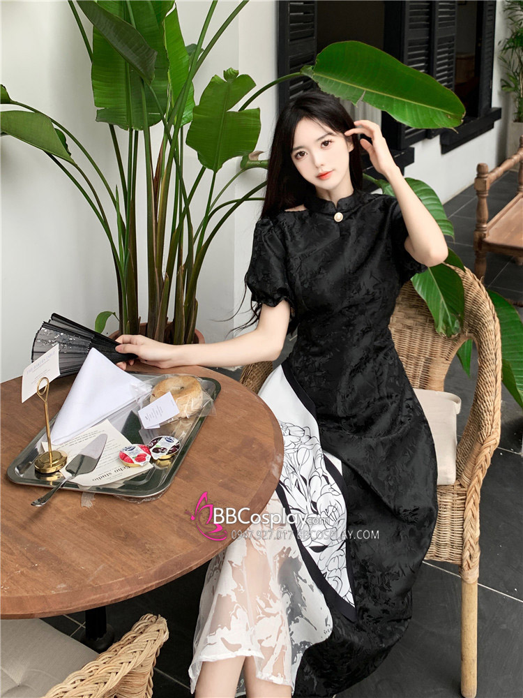 Sườn Xám Cách Tân Phong Cách Hepburn Cao Cấp