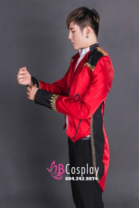 Áo Vest Nam Đuôi Tôm Đỏ Viền Đen