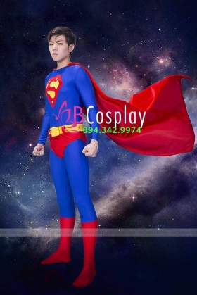 Trang Phục Superman Thun Kèm Choàng Đỏ