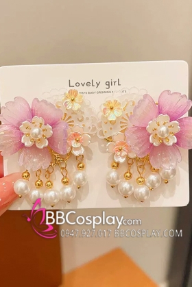 Cặp Kẹp Hoa Cài Tóc Hoa Tím Ngọc Trai